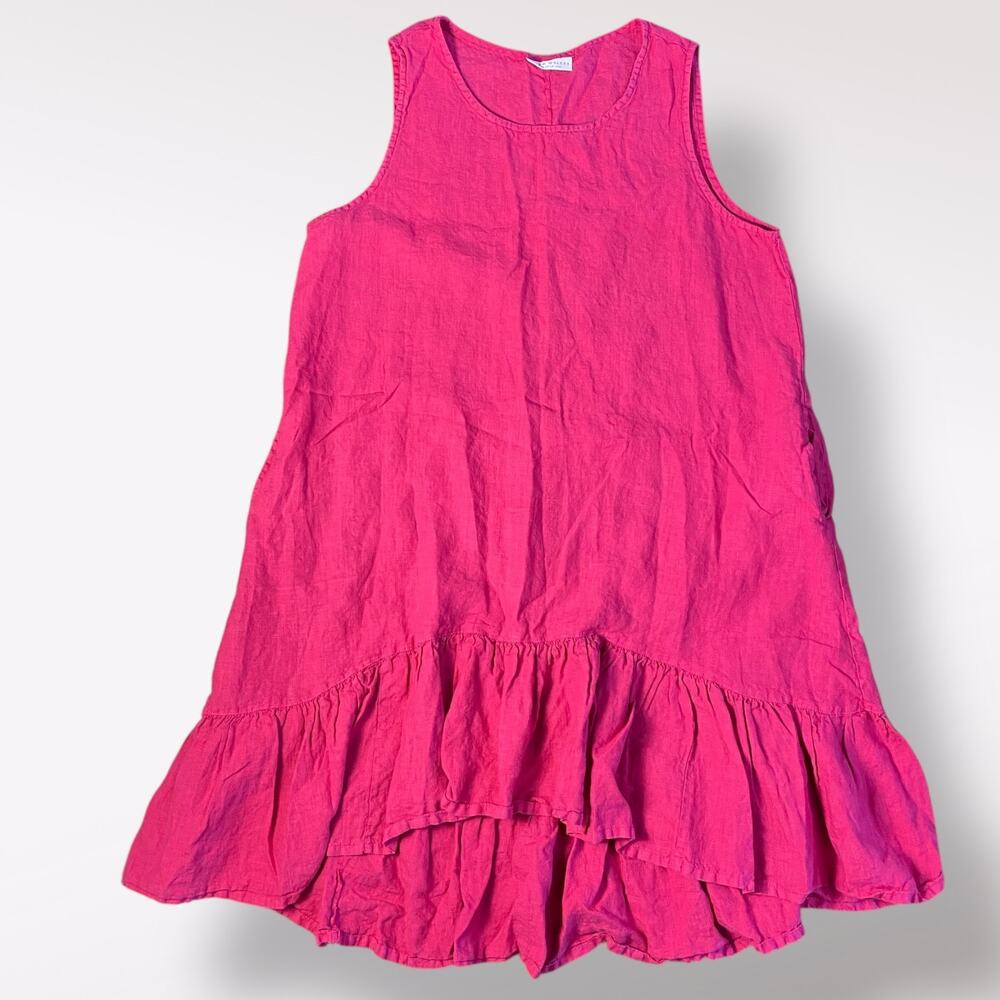 bryn Walker Pink Angelita Linen Oversized Dress Size L Lagenlook Boho